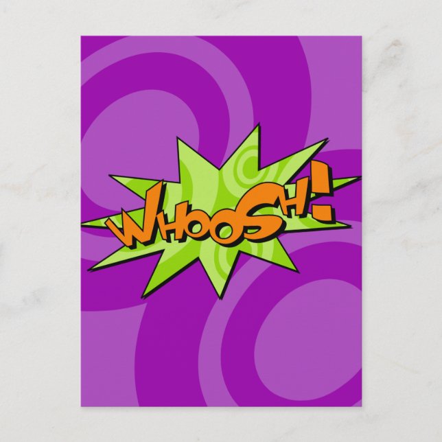Postal del libro de historietas Whoosh (Anverso)