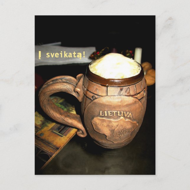 Postal del Lithuanian I Sveikata (alegrías) (Anverso)