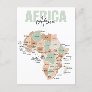 Postal del mapa de África