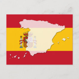 postal del mapa de bandera de España
