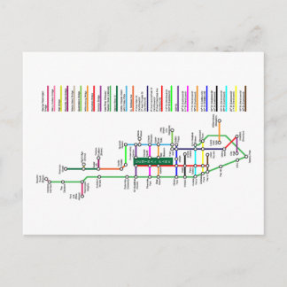Postal del mapa de bicicletas de Nueva York