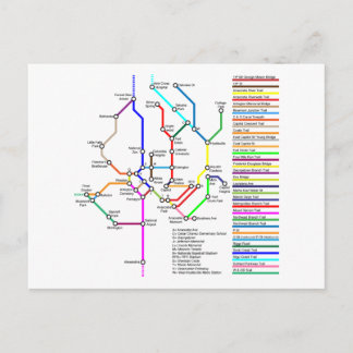Postal del mapa de bicicletas de Washington DC