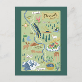 Postal del mapa de Borough de Denali