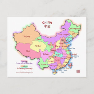 Postal del mapa de China