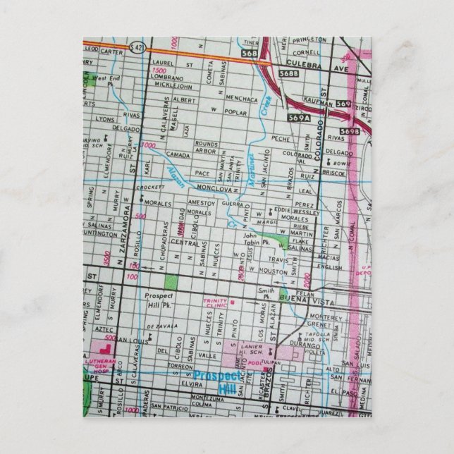 postal del mapa de cosechas de SAN ANTONIO, TX (Anverso)