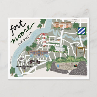 Postal del mapa de Fort Moore