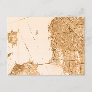 Postal del mapa de San Francisco de Alcatraz