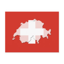 postal del mapa del pabellón de Suiza
