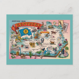 postal del mapa estatal de Kentucky