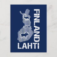 postal del MAPA FINLAND del personalizable - Lahti