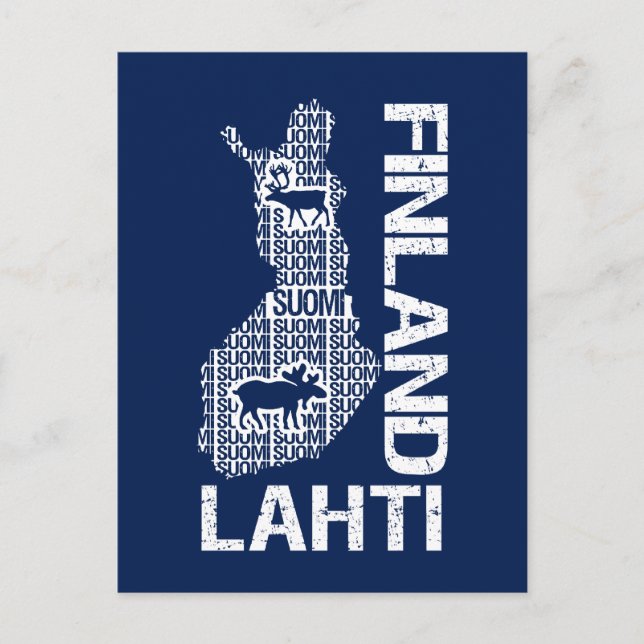postal del MAPA FINLAND del personalizable - Lahti (Anverso)
