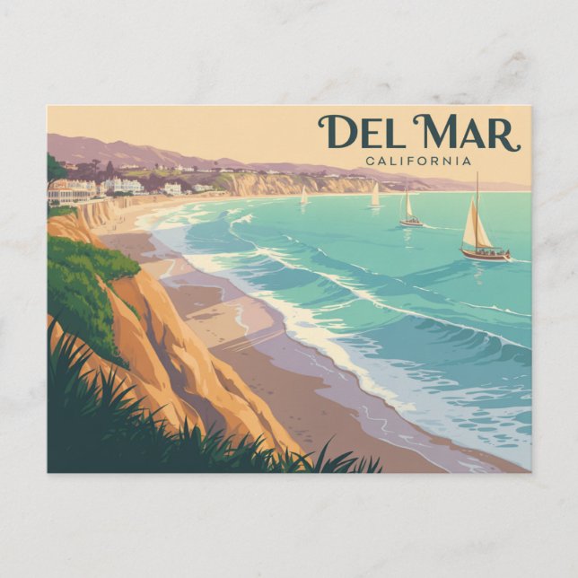 Postal Del Mar California (Anverso)