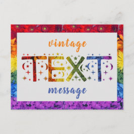 Postal del mensaje de texto vintage de las flores