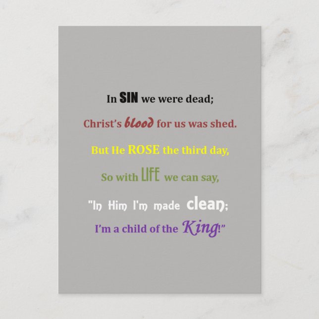 Postal del mensaje gospel (Anverso)