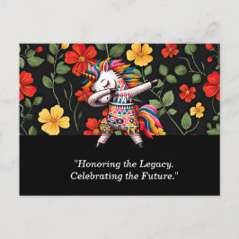 Postal del Mes de la Historia Negra con Floral vib