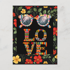 Postal del Mes de la Historia Negra con Floral vib