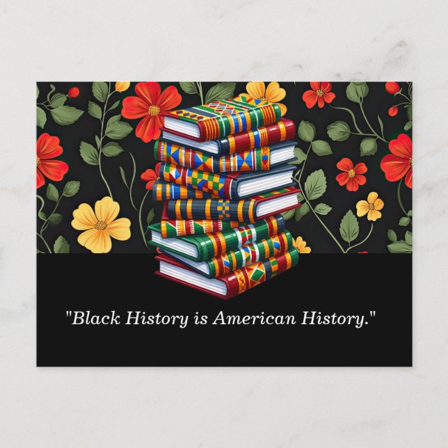 Postal del Mes de la Historia Negra con Floral vib (Anverso)