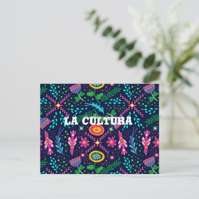 Postal del mes hispano de La Cultura (Anverso de pie)