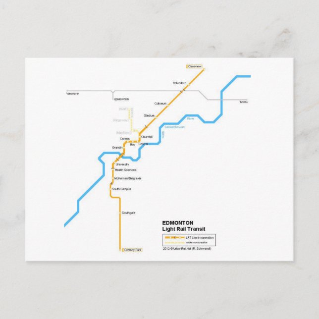 Postal del metro de Edmonton (Anverso)