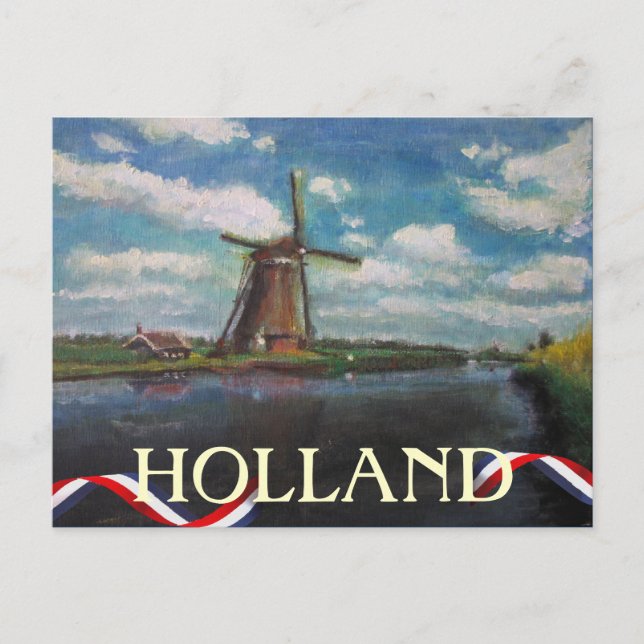 Postal del molino de viento de Holland (Anverso)