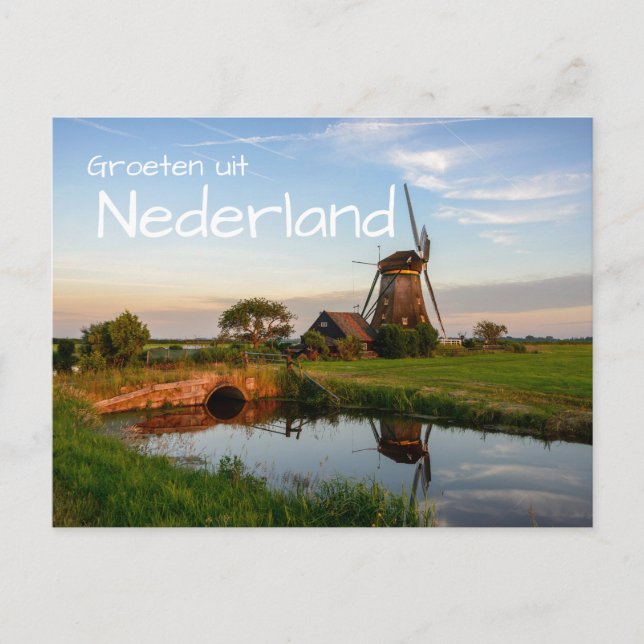 Postal del molino de viento Groeten uit Nederland (Anverso)