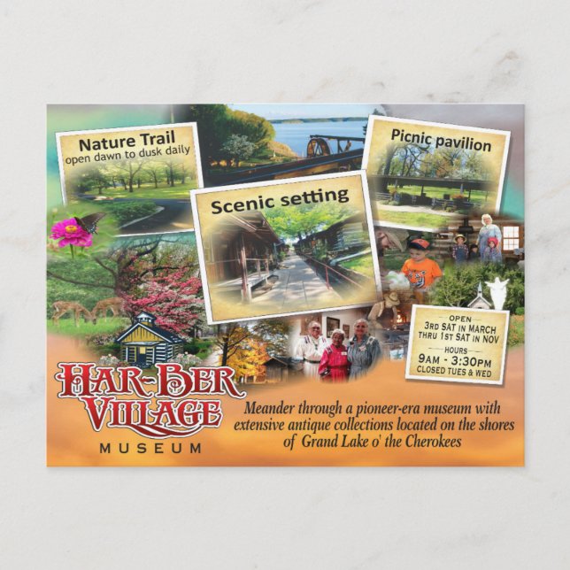 postal del montaje del Museo de la Aldea Har-Ber (Anverso)