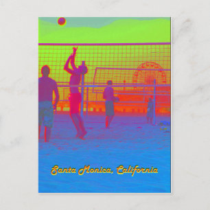 Postal del muelle de voleibol de playa de Santa Mó