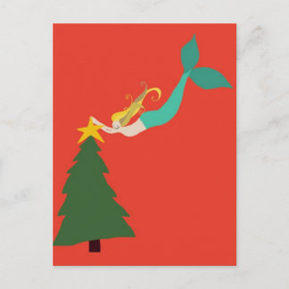 Postal del navidad de la sirena