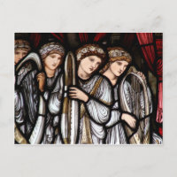 Postal del navidad de los ángeles de Burne-Jones