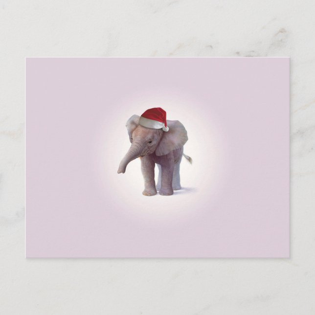 Postal del navidad de los bebés del elefante del (Anverso)