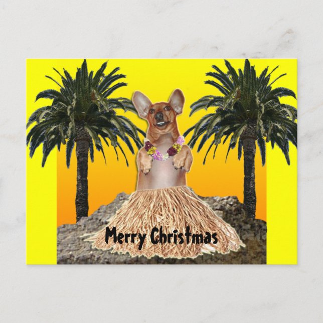 Postal del navidad del Dachshund del baile (Anverso)
