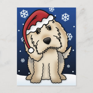 Postal del navidad del Otterhound de Kawaii