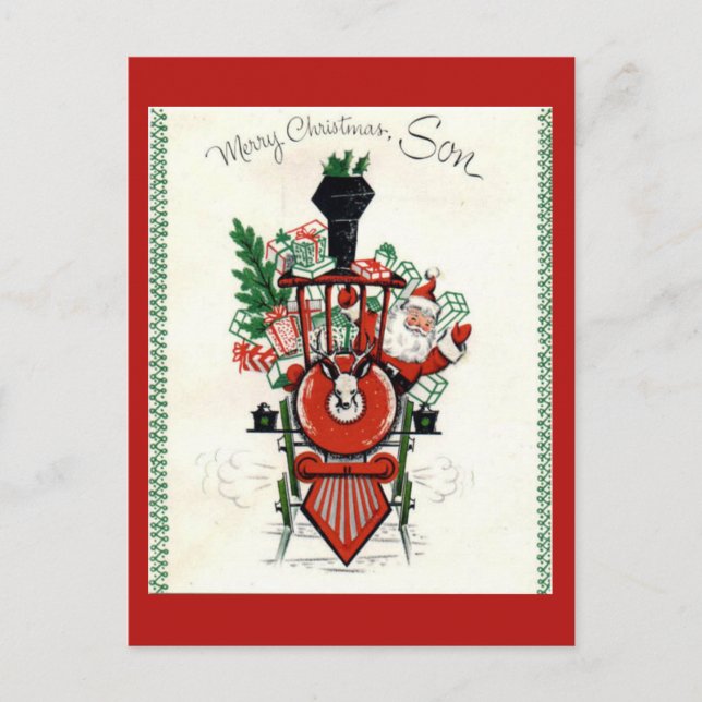 Postal del navidad del vintage (Anverso)