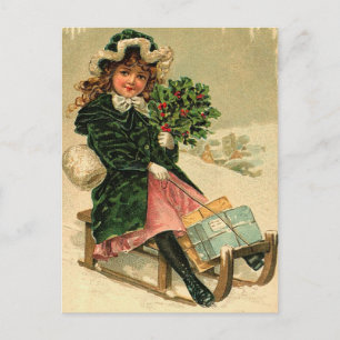 Postal del navidad del vintage