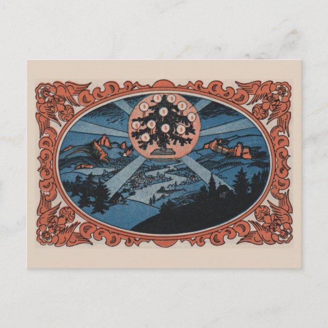 Postal del navidad del vintage: La estrella de (Anverso)