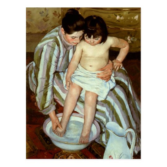 Postal Del Niño De Mary Cassatt El Baño Circa 1892 Zazzle Es