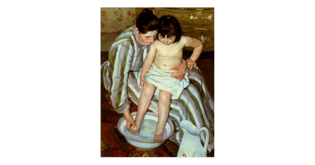 Postal Del Niño De Mary Cassatt El Baño Circa 1892 Zazzle Es