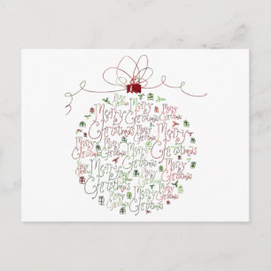 Postal del ornamento del navidad