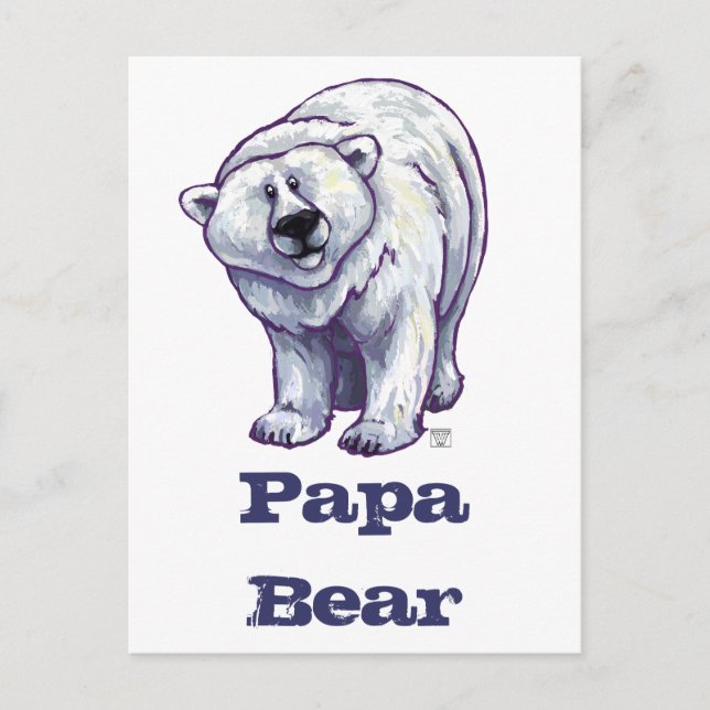 Postal del oso polar Papa Bear (Anverso)
