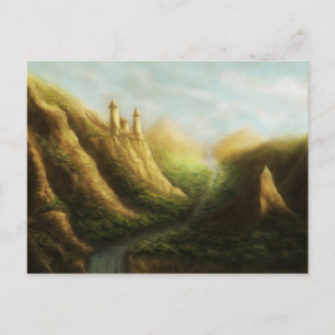 postal del paisaje de fantasía del reino perdido