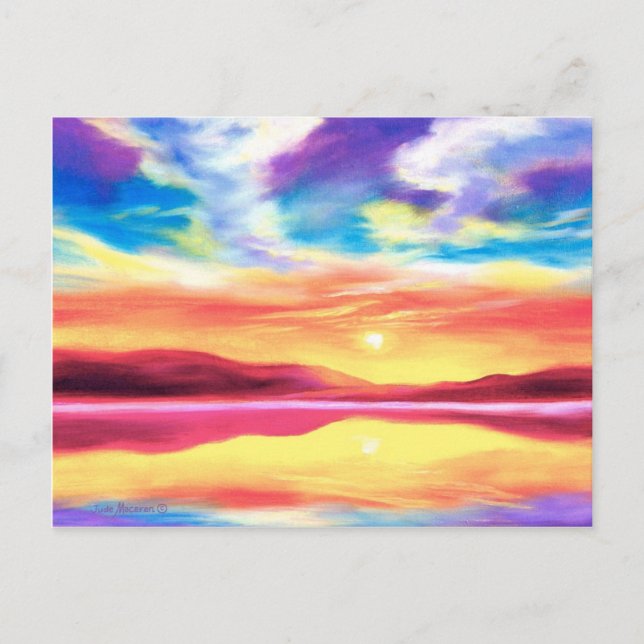 Postal Del Paisaje Playa Sunset Lake Scene (Anverso)