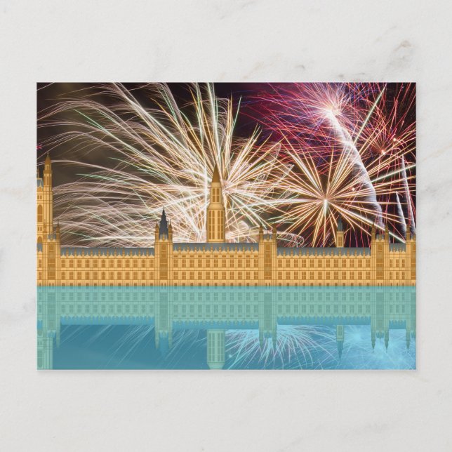 Postal del Palacio Westminster de Londres Skyline (Anverso)