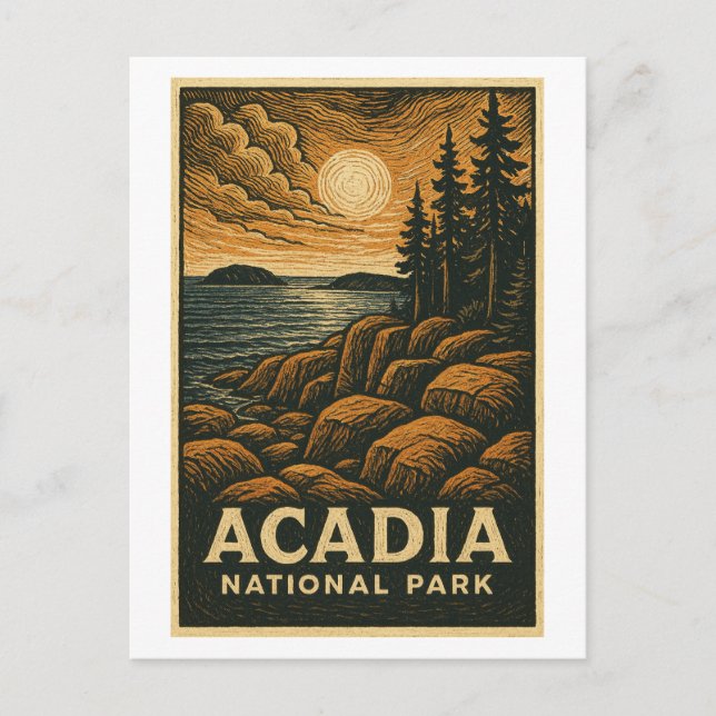 Postal del Parque Nacional Acadia - Scenic Maine (Anverso)