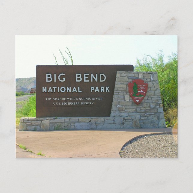 Postal del Parque Nacional Big Bend (Anverso)
