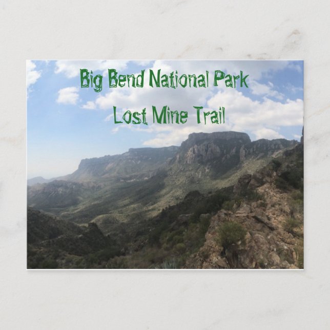 Postal del Parque Nacional Big Bend (Anverso)