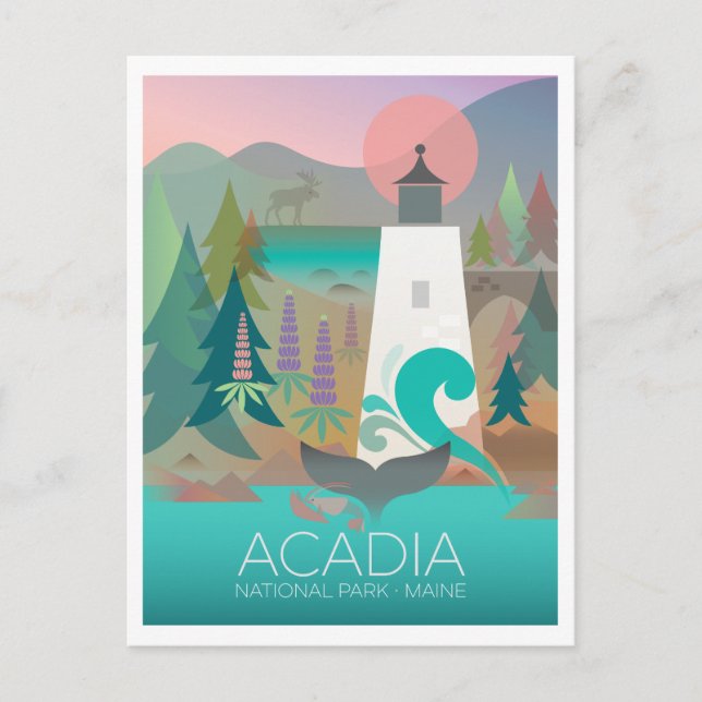 Postal del Parque Nacional de Acadia (Anverso)