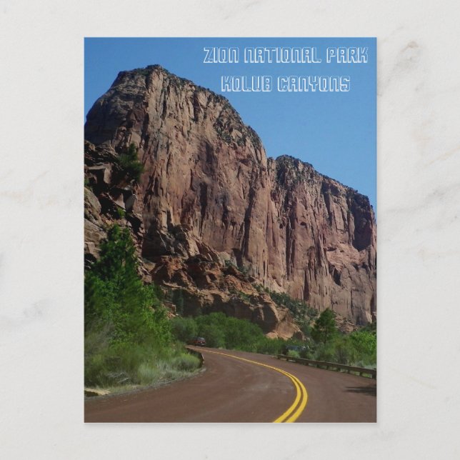 Postal del Parque Nacional de Zion (Anverso)