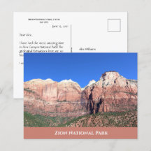 Postal del Parque Nacional de Zion