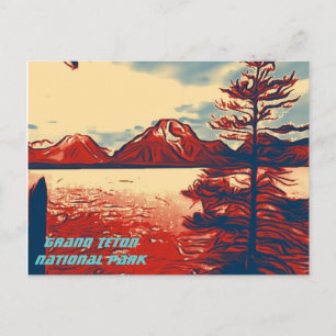 Postal del parque nacional del Gran Tetón