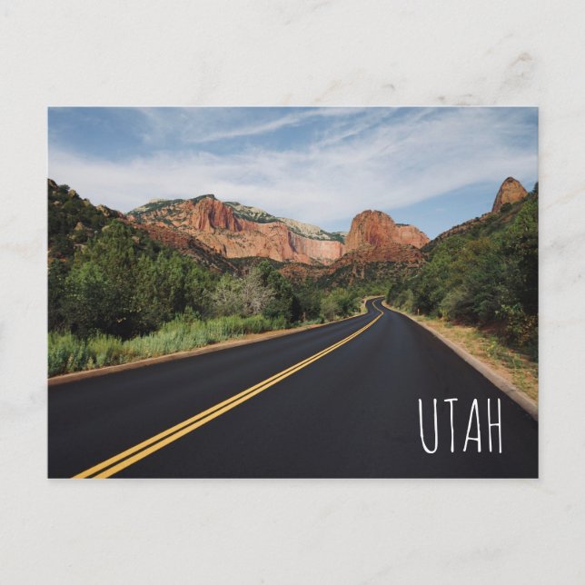 Postal del Parque Nacional del Sion de Utah (Anverso)